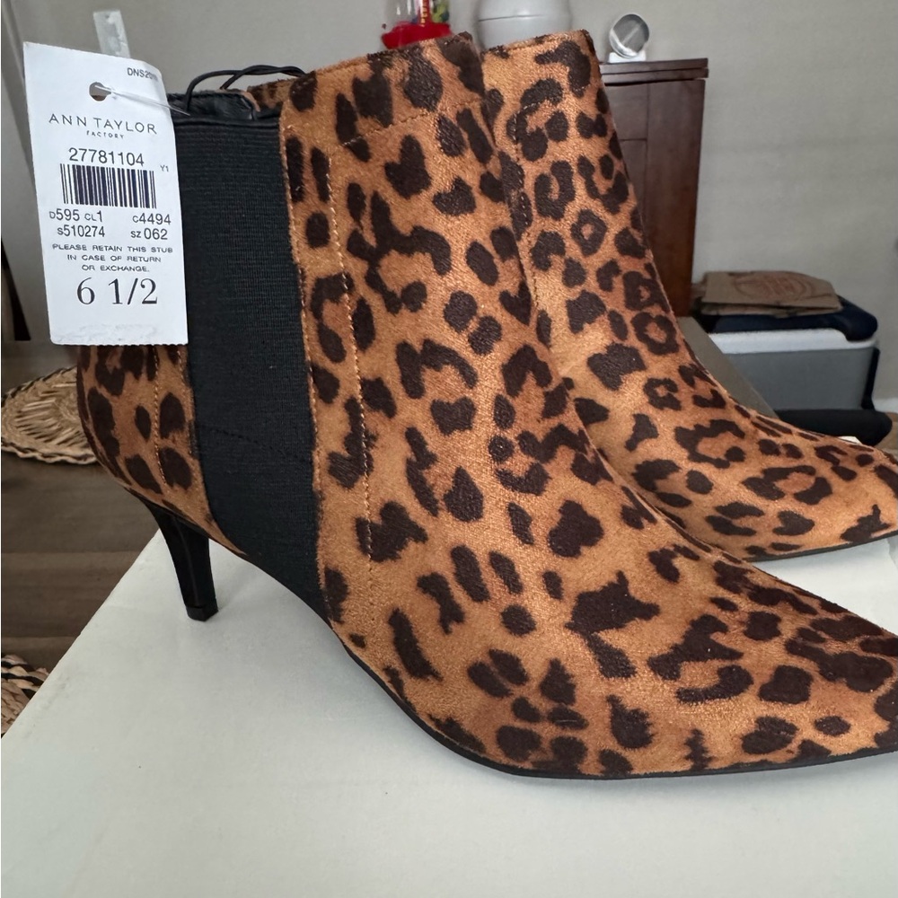 Ann Taylor Animal Print Ankle Booties - Picture 5 of 8
